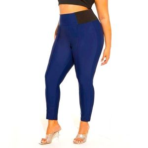 Plus Solid High Waist Leggings